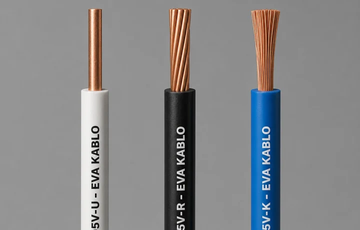 H05V-U, H05V-R ve H05V-K bakır iletken yapılarının karşılaştırması
