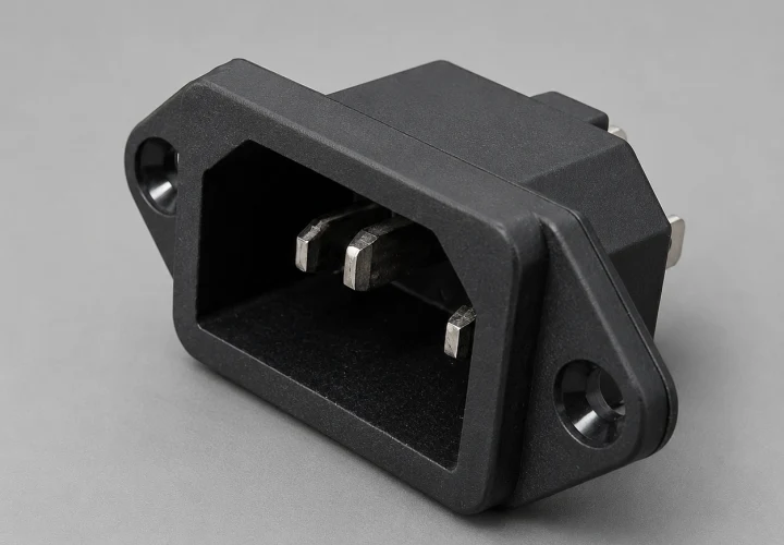 EVA 19 10 A 250 V üç pinli özel tip IEC şase soket görseli 1